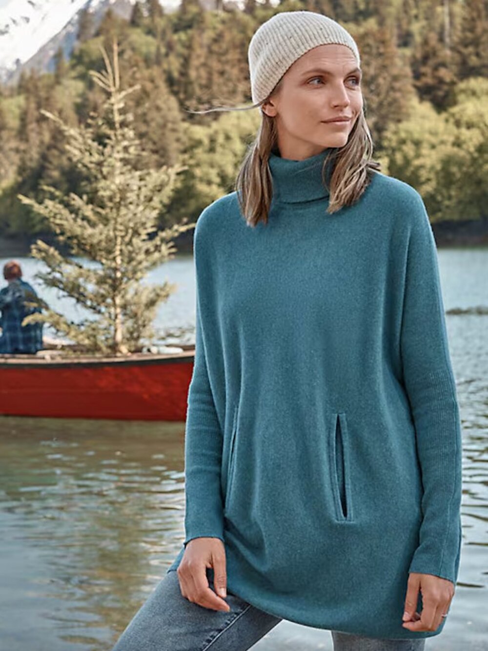 Garnet Hill Oversized Cashmere Turtleneck Sweater